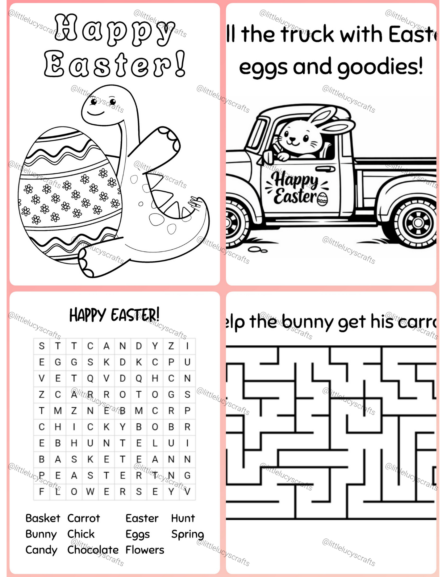 Easter Activity Sheets Bundle - 4 pages