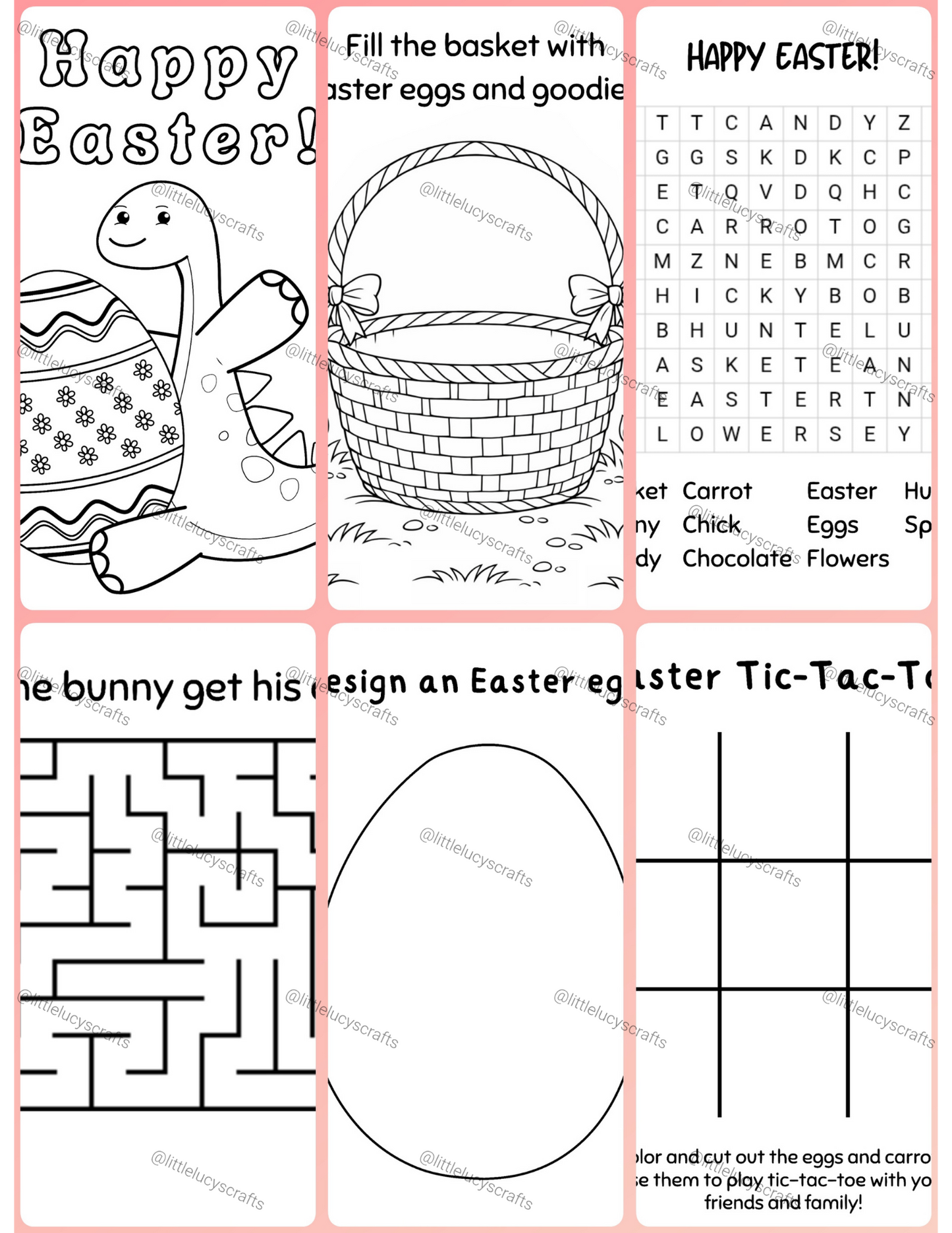 Easter Activity Sheets Bundle - 6 pages