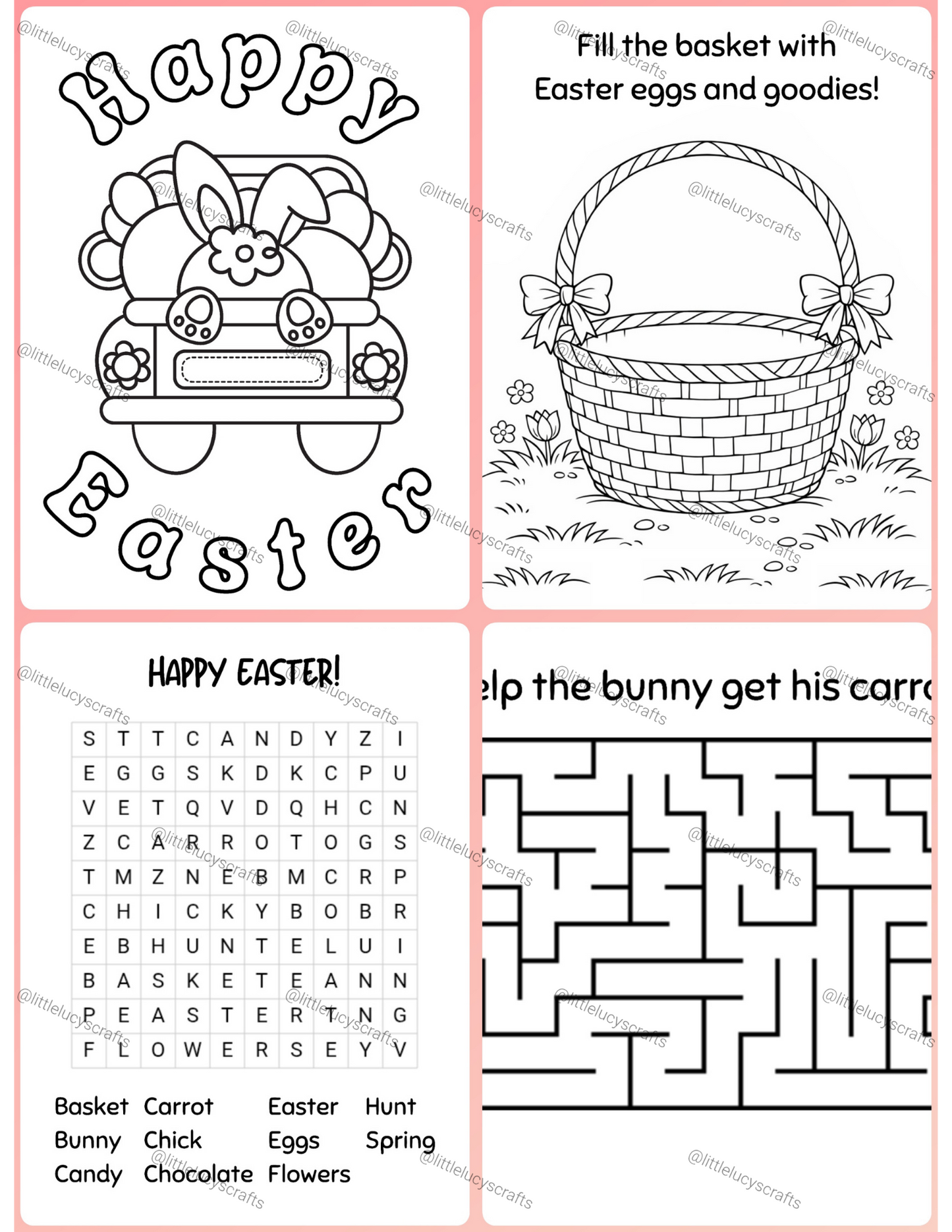 Easter Activity Sheets Bundle - 4 pages
