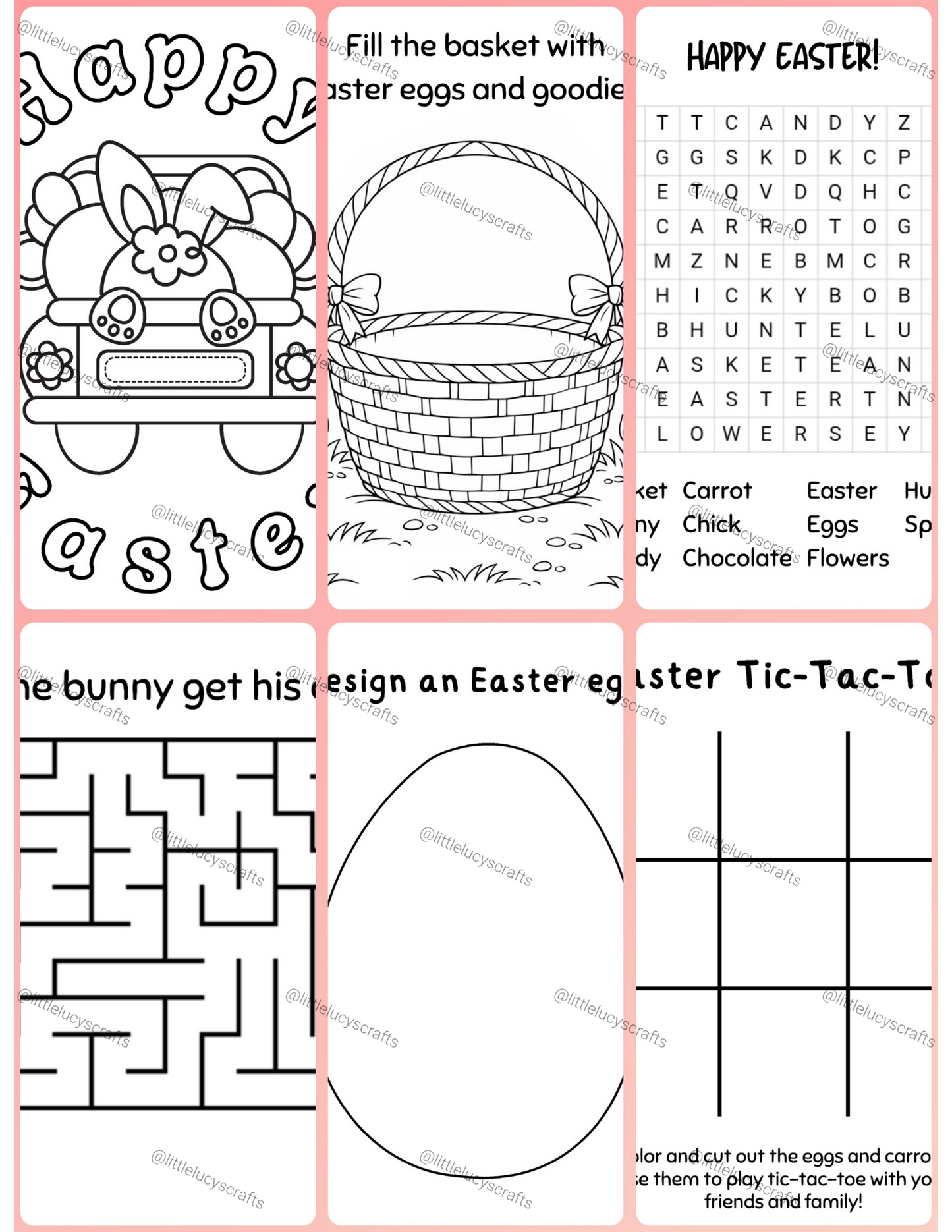 Easter Activity Sheets Bundle - 6 pages