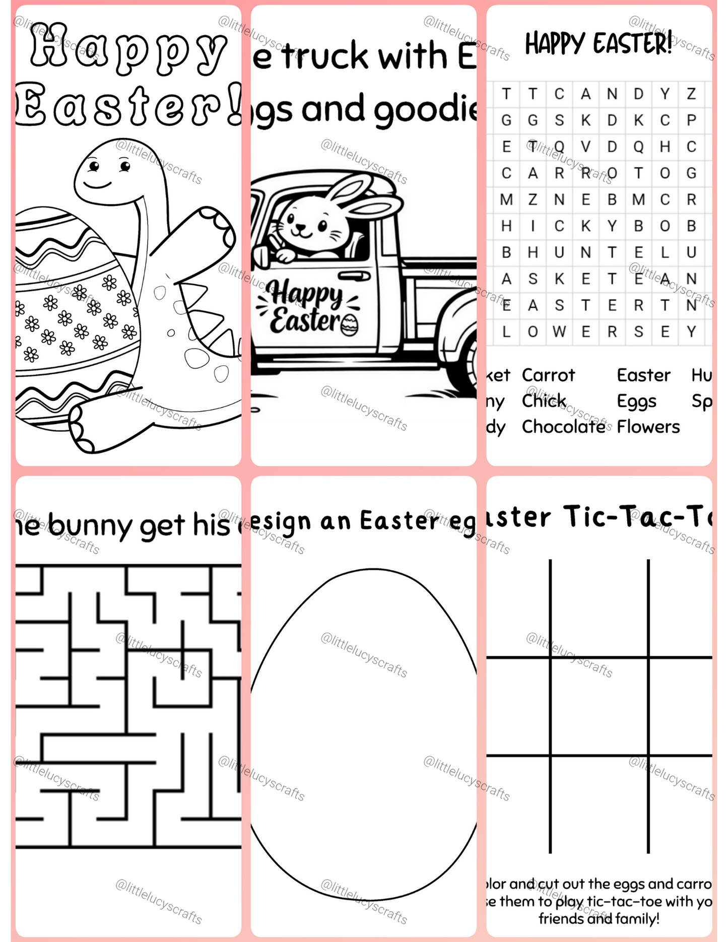 Easter Activity Sheets Bundle - 6 pages