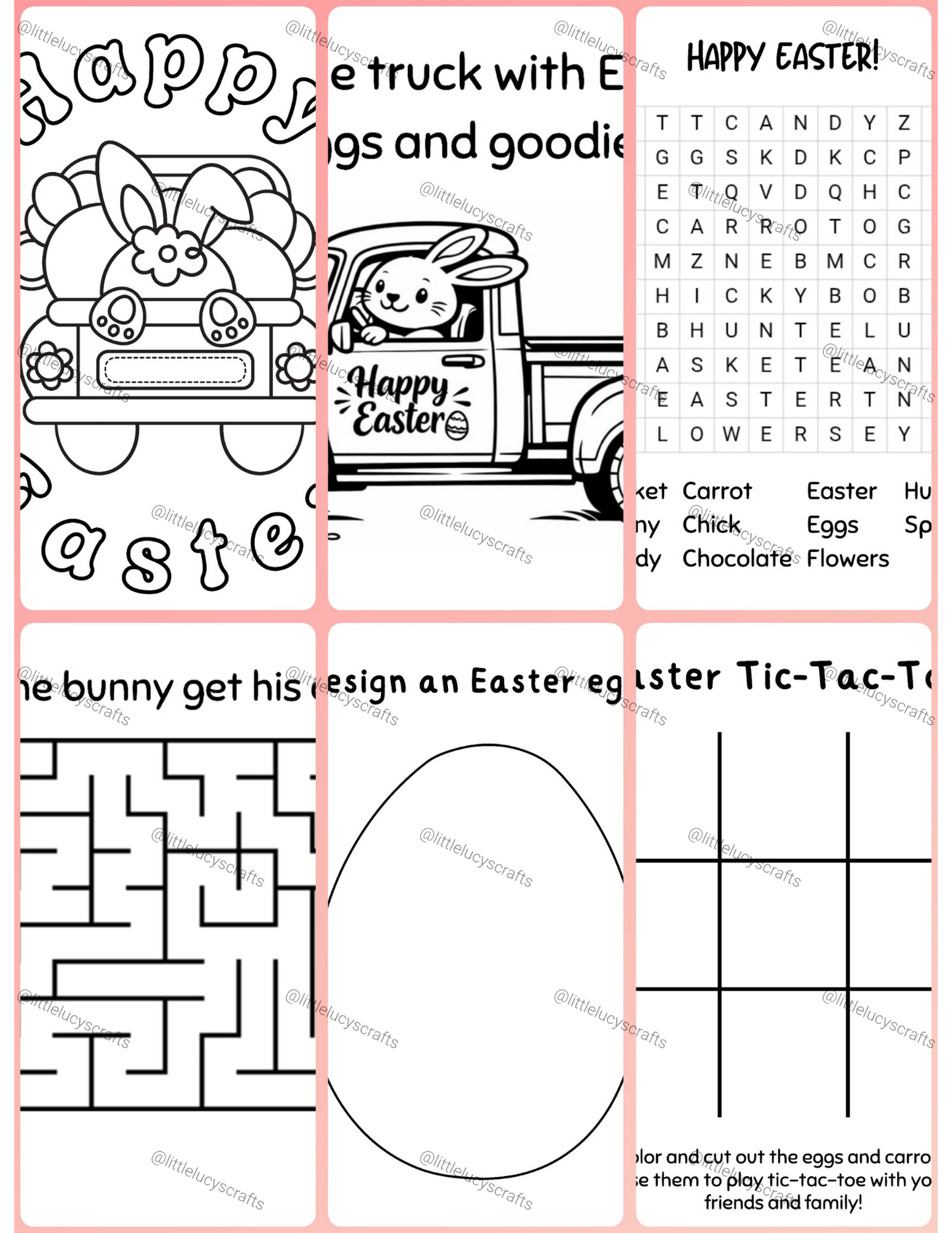 Easter Activity Sheets Bundle - 6 pages
